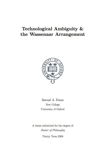 Thesis published on the Oxford Research Archive – Sam Weiss Evans' Research