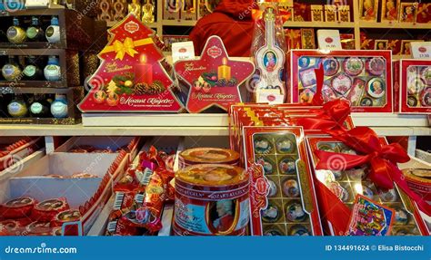 Traditional Austrian Chocolates Called Mozartkugeln Chocolate Balls At The Famous Christmas ...