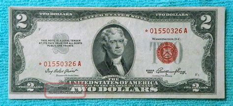 1953 $2 Star Red Seal Note Two Dollar Bill - Rs6