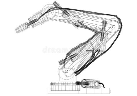 Robotic Arm Design Architect Blueprint - Isolated Stock Illustration - Illustration of ...