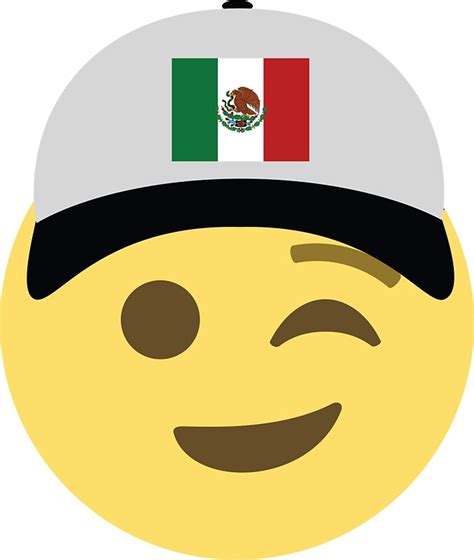 "Mexico Emoji Wink Baseball Hat " Stickers by worldofprints | Redbubble