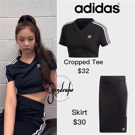 jennie adidas crop top, Women's Fashion, Tops, Other Tops on Carousell