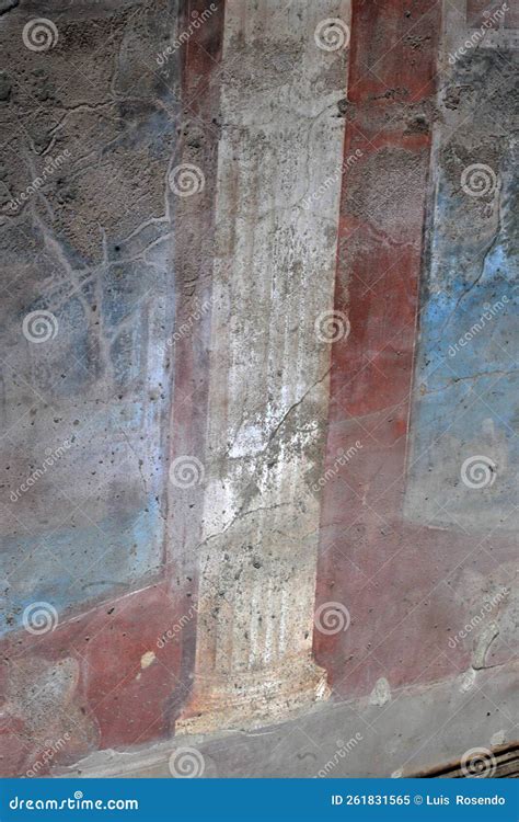 Pompeii, Italy - 09 24 2018: a Well Preserved Fresco among the Ruin ...