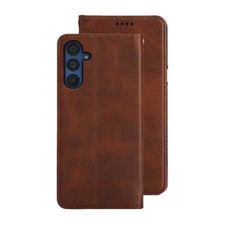 Olixar Brown Eco-Leather Wallet Stand Case - For Samsung Galaxy A15