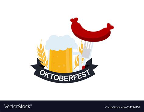 Flat design oktoberfest mugs beer Royalty Free Vector Image