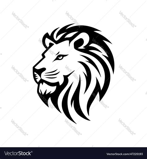 Simple lion face logo Royalty Free Vector Image