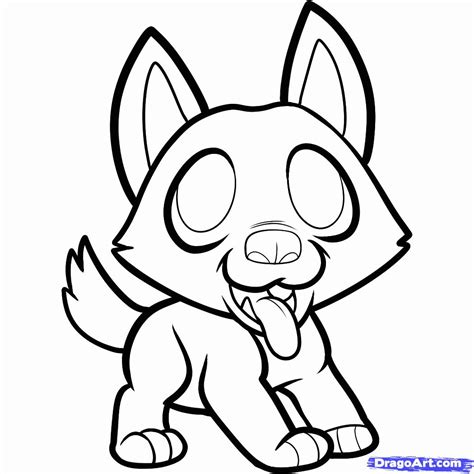 Cartoon German Shepherd Puppy Coloring Page - Coloring Pages For ...