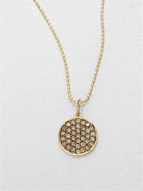 Sydney Evan Diamond 14k Gold Disc Pendant Necklace in Gold | Lyst