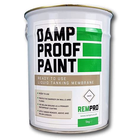 Buy Rempro 5kg White Damp Proof Paint - Internal & External Liquid DPM for Water & Vapour ...