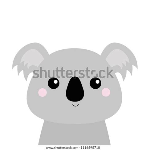 Koala Face Head Gray Silhouette Kawaii Stock Vector (Royalty Free) 1116595718 | Shutterstock