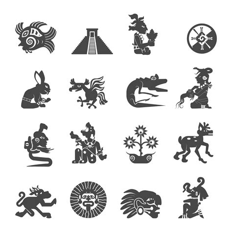 Maya Symbols Flat Icons Set 476653 Vector Art at Vecteezy