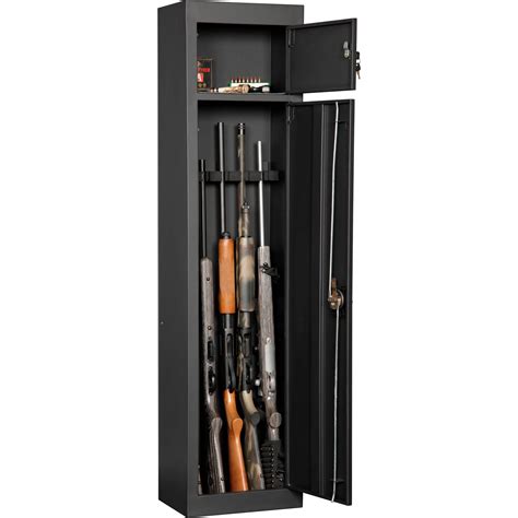 5 Gun Home Security Cabinet Rifle Firearm Ammo Pistol Compartment Storage Safe | eBay