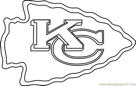 Kansas City Chiefs Logo Coloring Page - Free NFL Coloring Pages : ColoringPages101.com