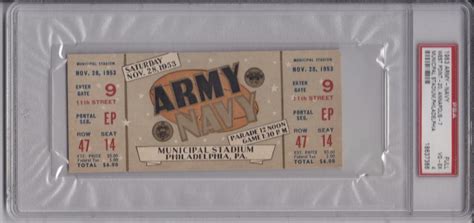 1953 Football Army - Navy Game Full Ticket | AndyImperato.com