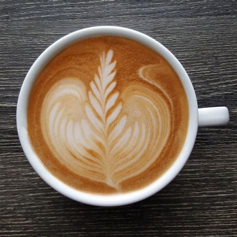 Top View of a Mug of Latte Art Coffee. Stock Image - Image of vintage, milk: 100508507