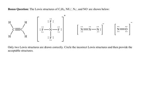 Solved Bonus Question: The Lewis structures of C2H4, NF, N;, | Chegg.com