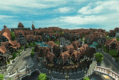 Ferrodwynn Towncenter (Huge medieval city) Download + Video Minecraft Map