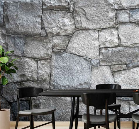 Raw granite stone design stone murals - TenStickers