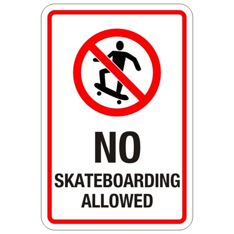 “No Skateboarding Allowed” Sign 12″ x 18″ Safety Sign – BC Site Service