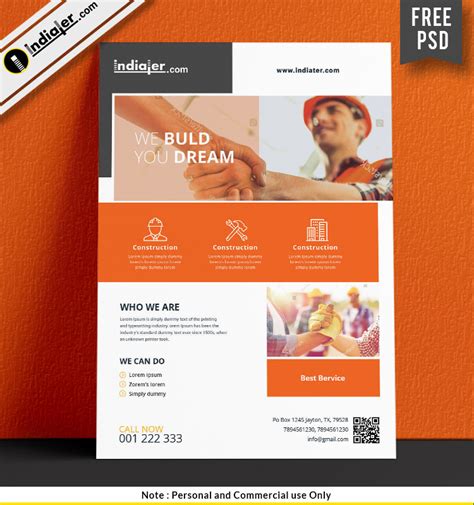 Free Download Construction Flyer Templates PSD - Indiater