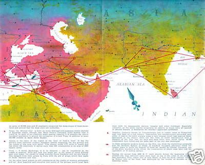 KLM - ROUTE MAP - GOLDEN CIRCLE EUROPE TO FAR EAST 1959 | #128073613