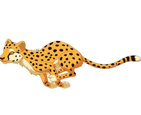 Energetic Cartoon Cheetah Running - Premium Vector