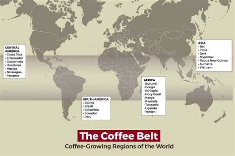 The Coffee Belt: Coffee-Growing Regions of the World | Coffee history, Coffee, Brazilian coffee