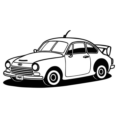 This is s a vector car clipart, car vector silhouette, a black and white car on the road vector ...