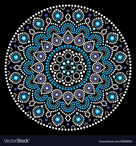 Mandala art australian dot painting white Vector Image