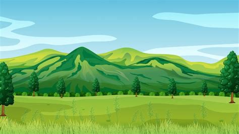 Free Vector | A green nature landscape background