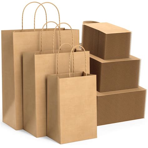 Buy BagKraft Brown Paper Bags with Handles Mixed Size | 100% Recyclable ...