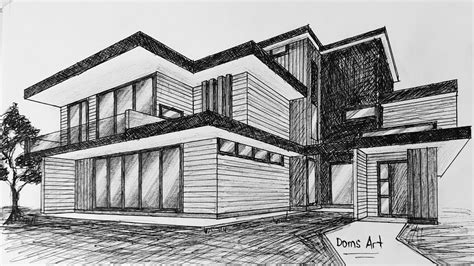 2 Point Perspective Modern House - Subscribe for a new art tutorial every week.