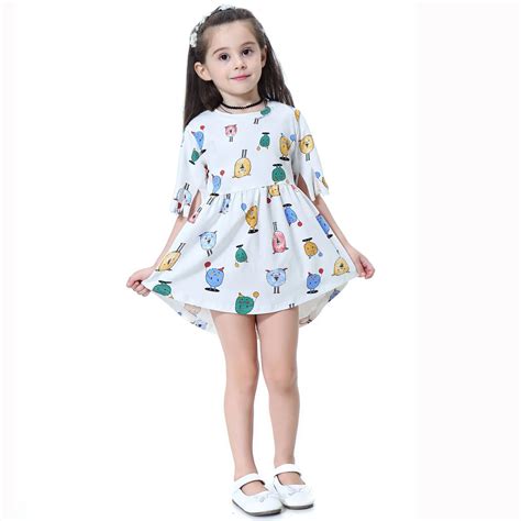 New 2019 Toddler Children Baby Girls Clothes Little Humf Monsters Printed Kids Summer Dress for ...