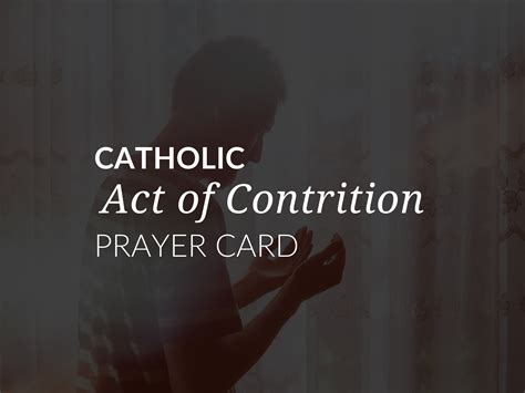 Catholic Act of Contrition Prayer Card