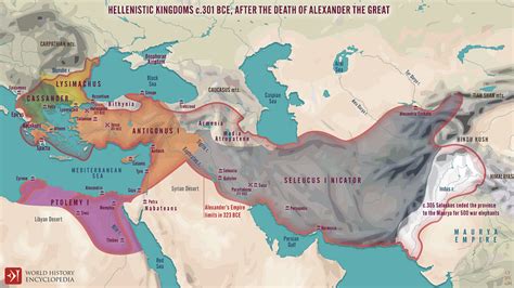 Hellenistic Successor Kingdoms c. 301 BCE (Illustration) - World ...