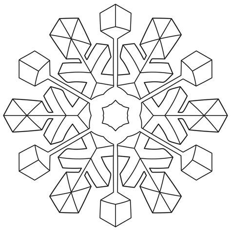 Abstract mandala snowflake line art design for coloring page 36291992 Vector Art at Vecteezy