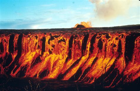 Hawaii Volcanoes National Park. 1969-1971 Mauna Ulu eruption of Kilauea Volcano. Cascade and ...