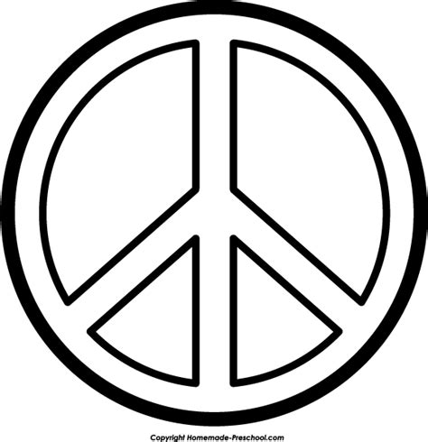 Peace sign clip art black and white free clipart - Clipartix