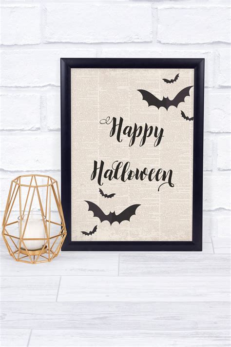 Happy Halloween Bats Printable Art