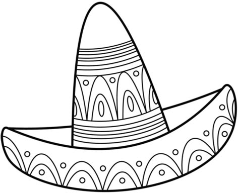 Mexican Sombrero Coloring Page