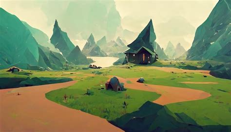 Premium Photo | Lowpoly Game Environment Concept Art