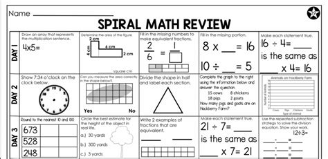 Spiral Math Review Freebie - Lucky Little Learners