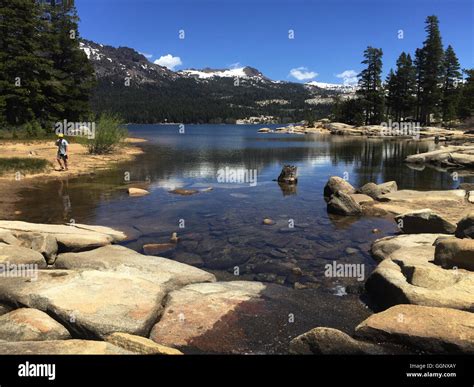 SILVER LAKE in the high Sierra along Highway 88 - CALIFORNIA Stock ...