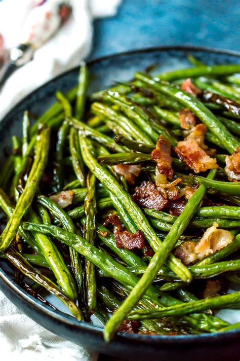 ROASTED GREEN BEANS with BACON + WonkyWonderful