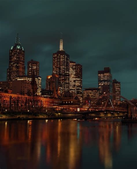 Premium Photo | Melbourne city at night