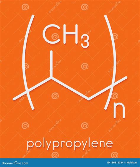 Polypropylene Polypropene, PP Plastic, Chemical Structure. Skeletal Formula. Stock Illustration ...