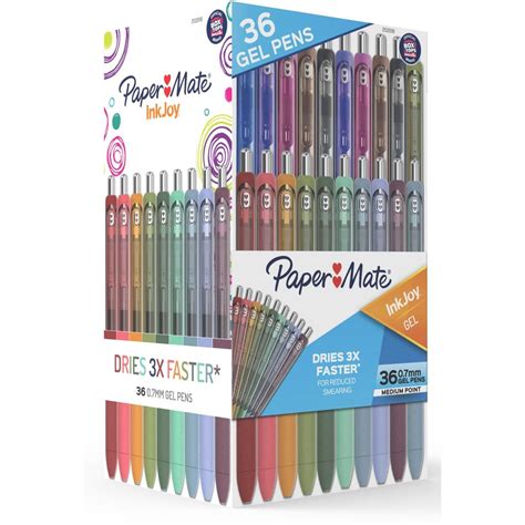 Paper Mate InkJoy Gel Pens - Multi Gel-based Ink - 36 / Pack