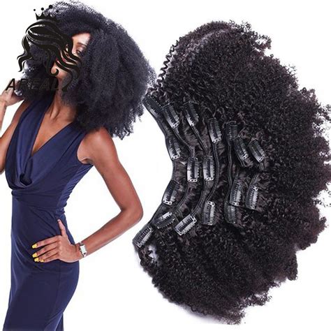 Afro Kinky Curly Clip Ins Remy Human Hair Natural Clip In Hair ...