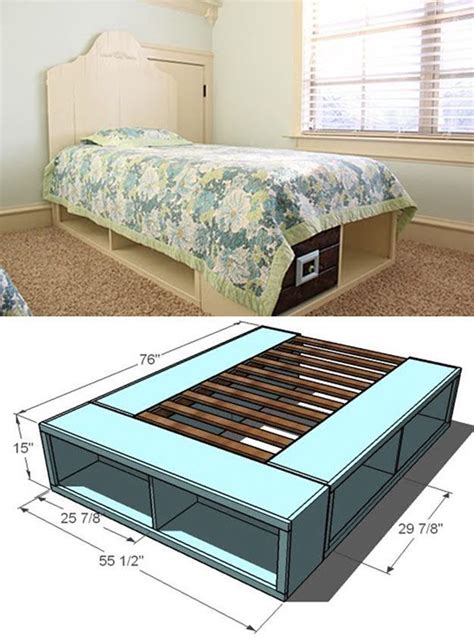 Twin Storage Bed | Creative Pieces Of Wood For A New Bedroom With A Storage by DIY Ready at http ...