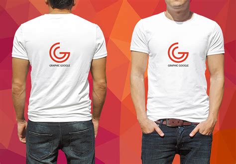 Front and back male T-Shirt Mockup - Mockup World